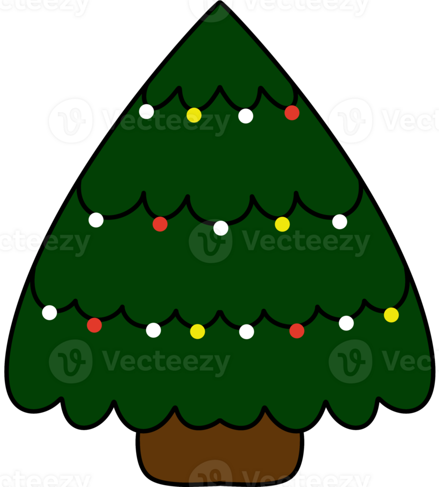 cute color full Christmas tree png