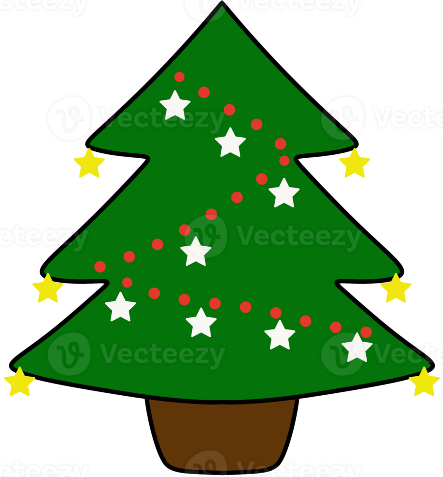 cute color full Christmas tree png