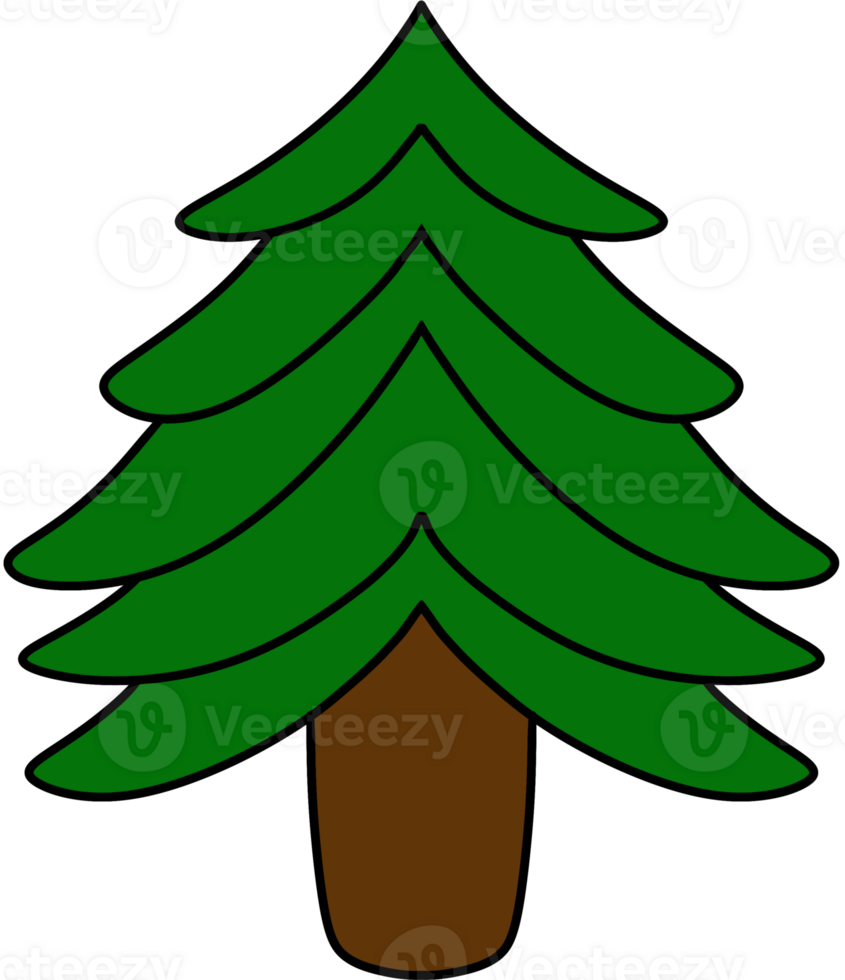 cute color full Christmas tree png