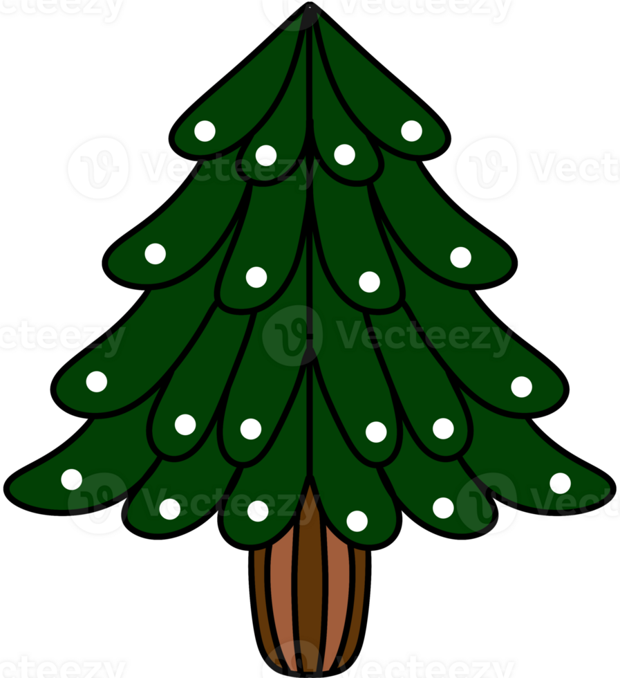 cute color full Christmas tree png
