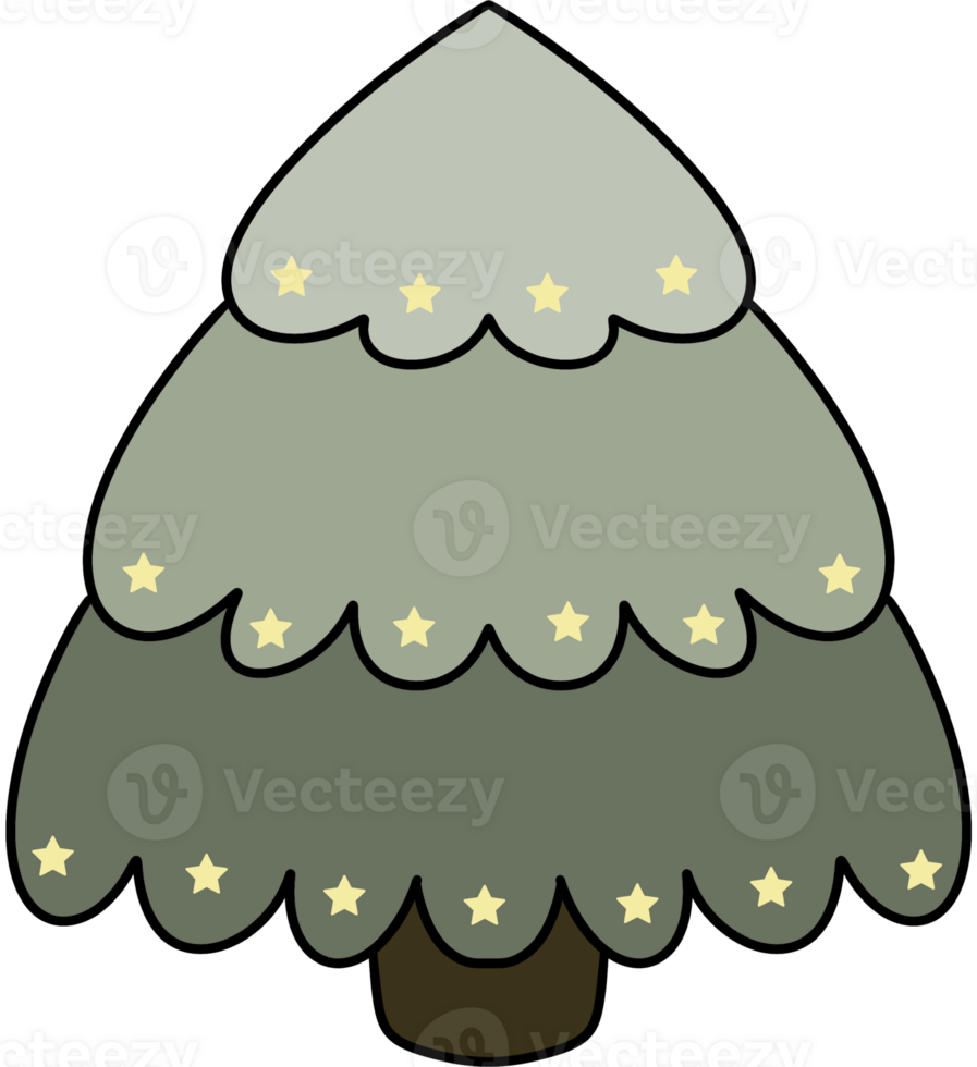 cute color full Christmas tree png