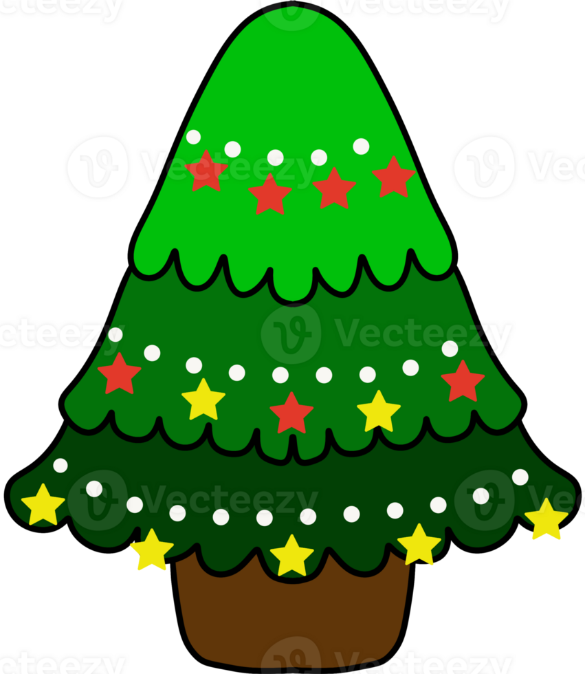 cute color full Christmas tree png