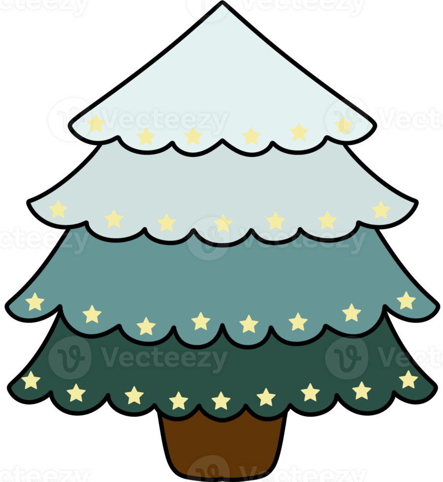 cute color full Christmas tree png