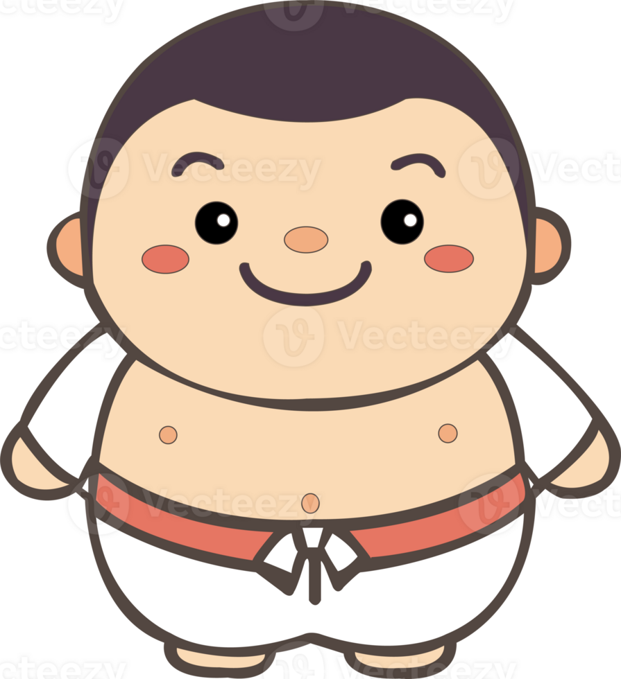Cute Sumo wrestler character cartoon style Illustration, Sumo Japan cute png
