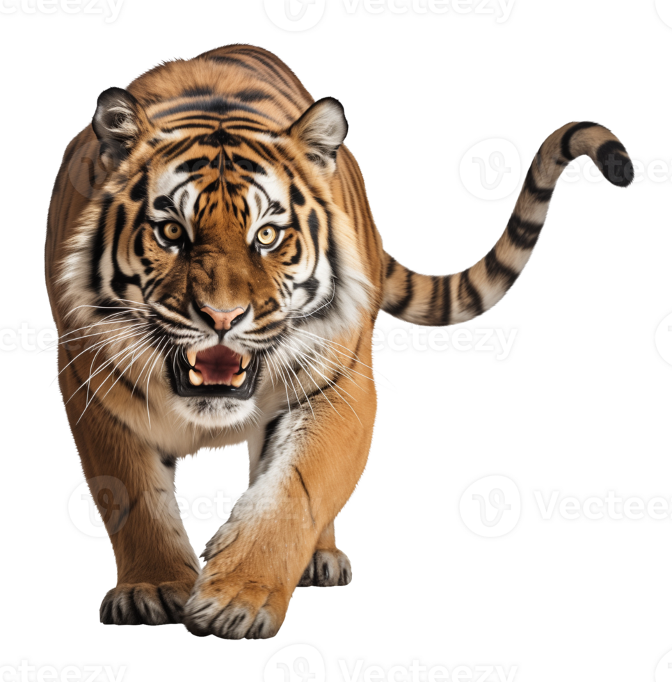Sneaking Tiger Isolated on Transparent Background png