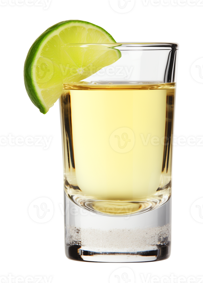 Tequila Shot Glass with Lime Isolated on Transparent Background png