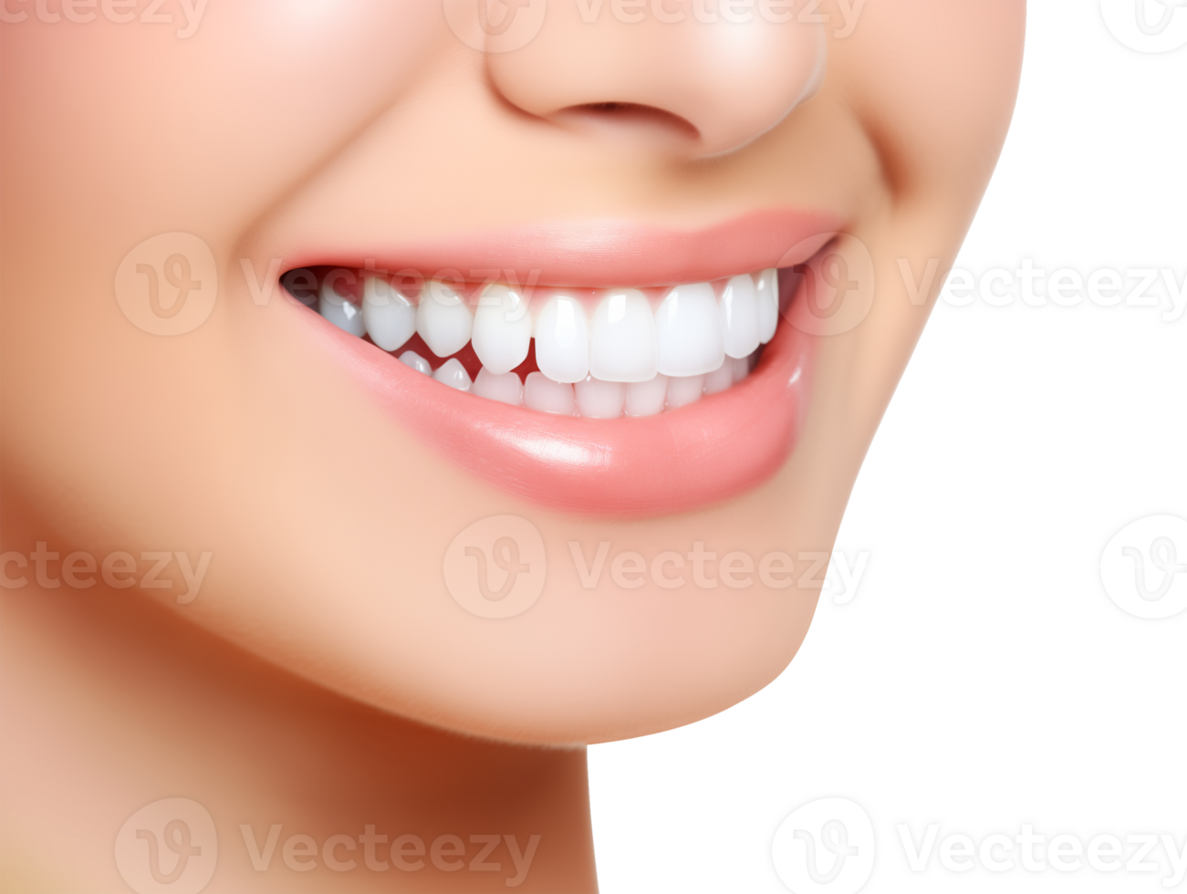 Beautiful Perfect Smile for Dentist Advertisement Isolated on Transparent Background png