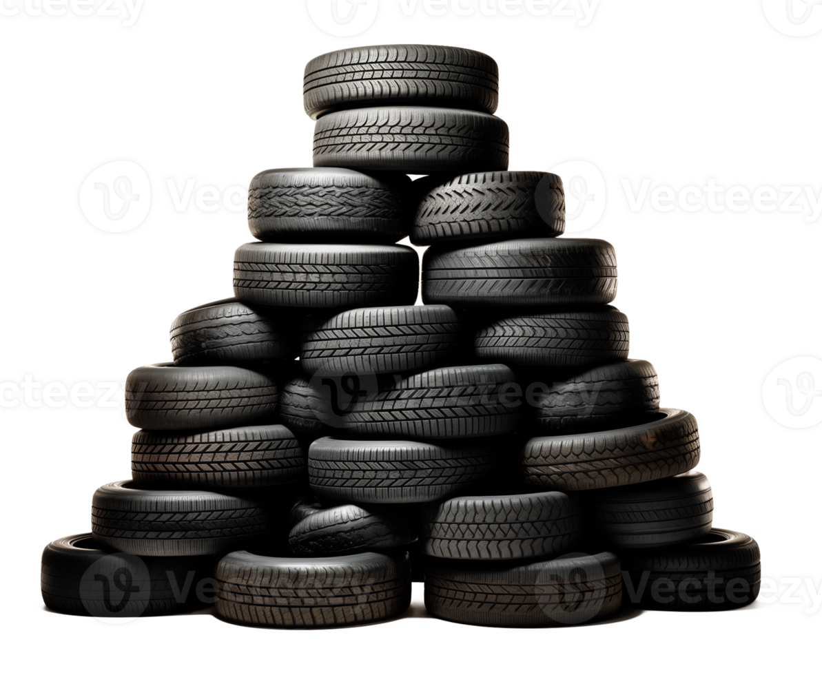Pile of Tires Isolated on Transparent Background png