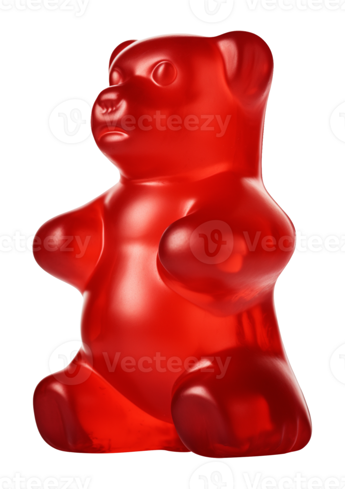 Red Gummy Bear Isolated on Transparent Background png