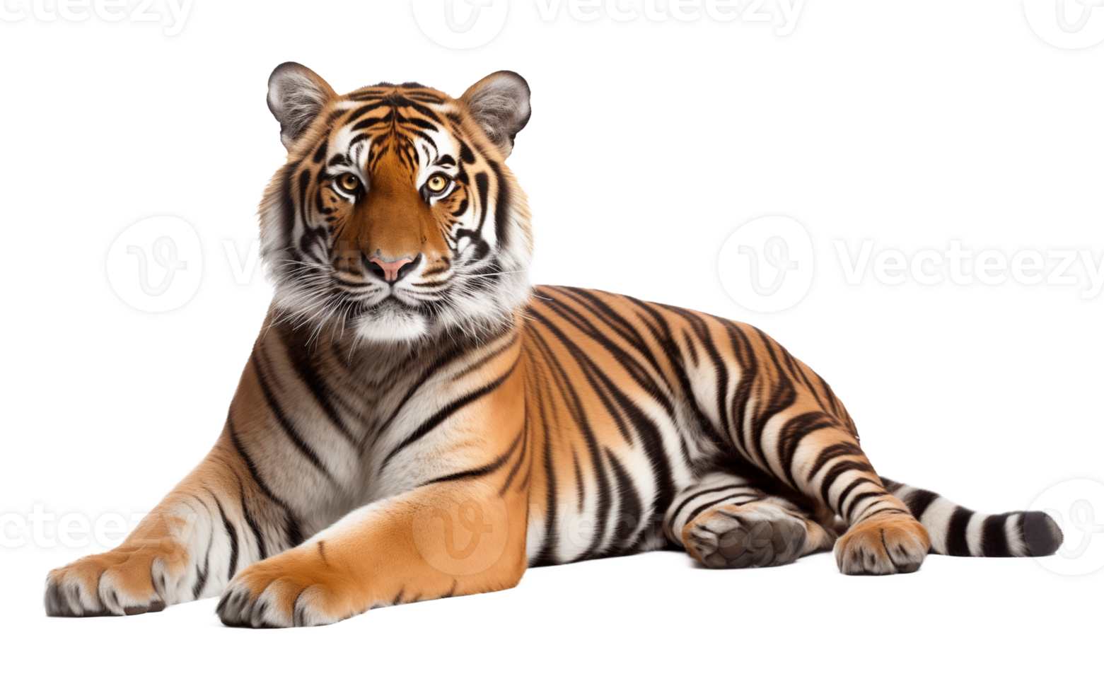 Resting Tiger Isolated on Transparent Background png