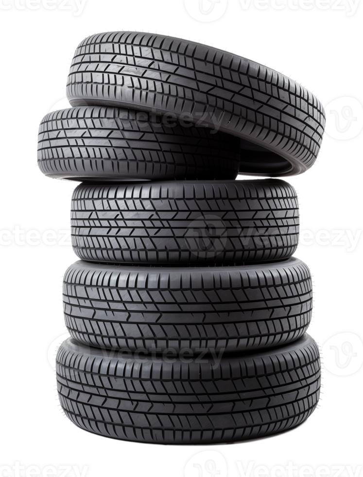 Stack of Tires Isolated on Transparent Background png