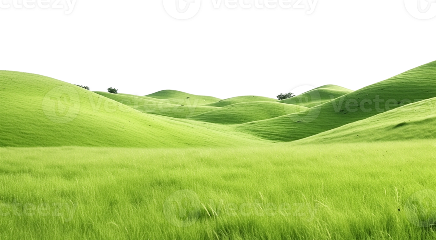 Grassland Hills Landscape Isolated on Transparent Background png