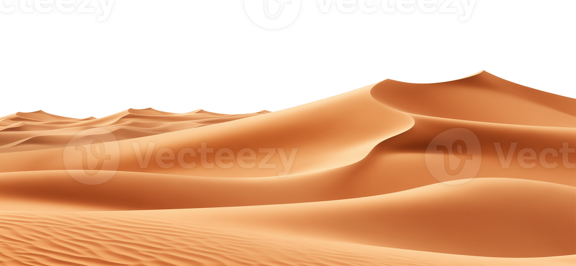 Desert Sand Dunes Landscape Isolated on Transparent Background png