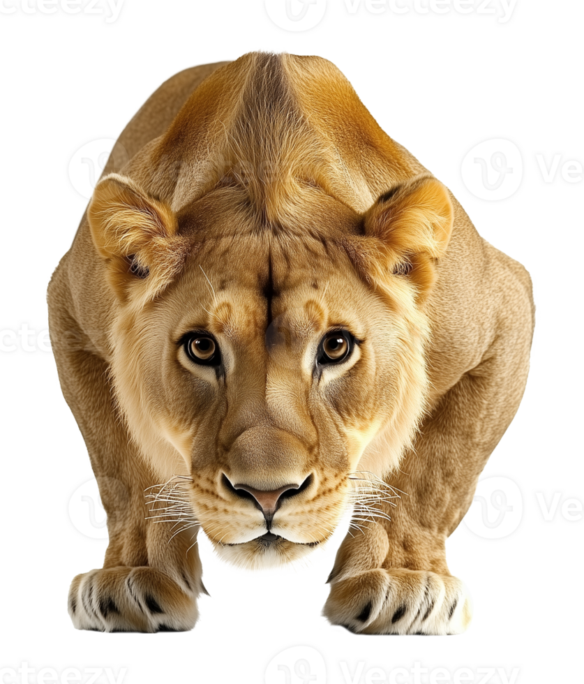 Lioness Sneaking Isolated on Transparent Background png