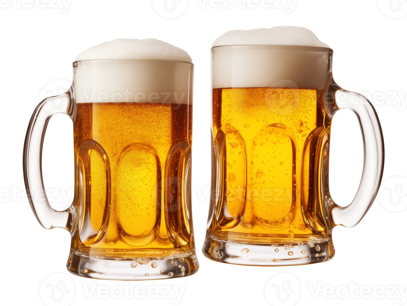 Two Beer Mugs Isolated on Transparent Background png