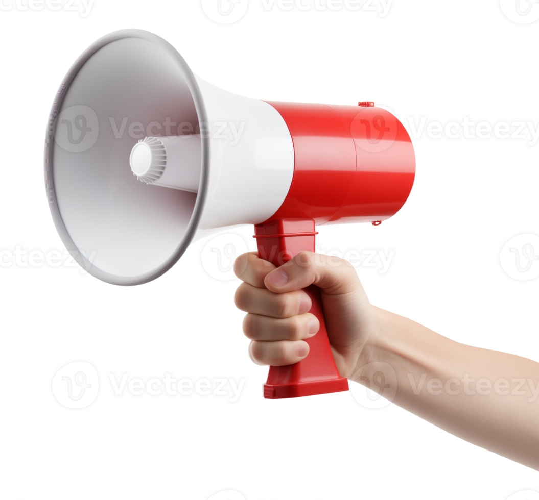 Hand Holding Megaphone Isolated on Transparent Background png