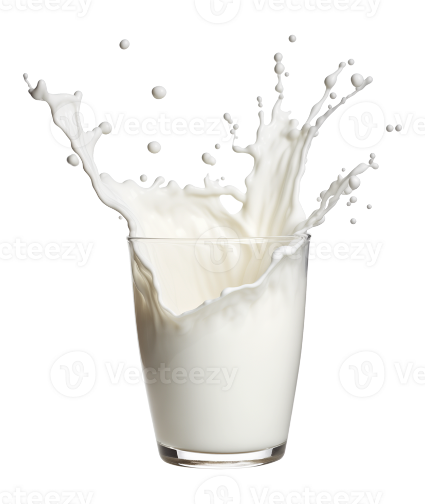 Glass of Milk Splash Isolated on Transparent Background png