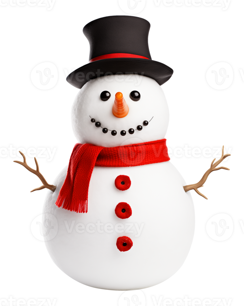 Gentleman Snowman Isolated on Transparent Background png