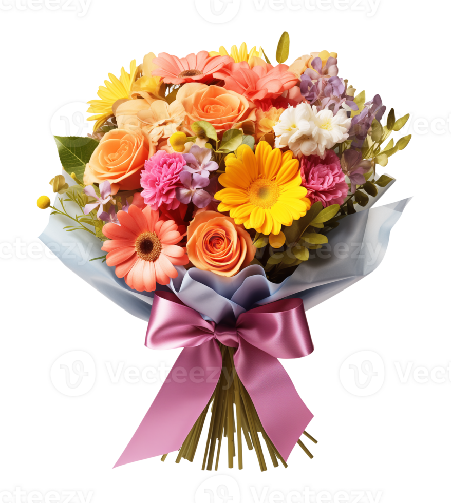 Flower Bouquet Arrangement Isolated on Transparent Background png
