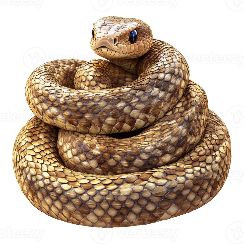 Coiled Snake Isolated on Transparent Background png