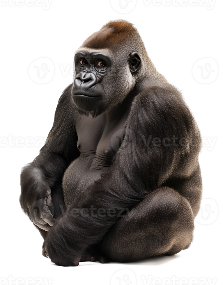 Gorilla Sitting Isolated on Transparent Background png