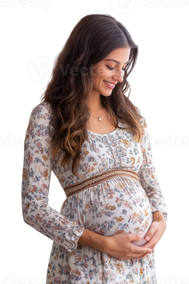 Loving Pregnant Mother Isolated on Transparent Background png