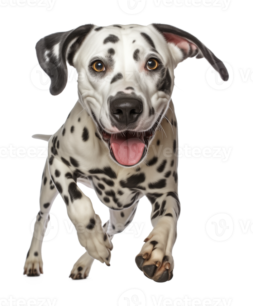 Happy Dalmatian Running Isolated on Transparent Background png