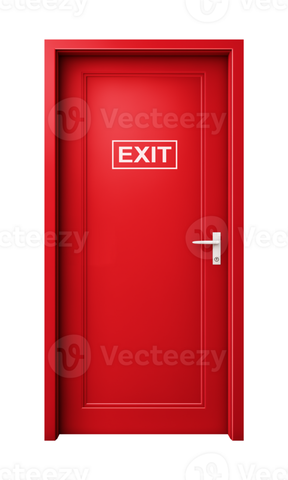 Red Exit Door Isolated on Transparent Background png
