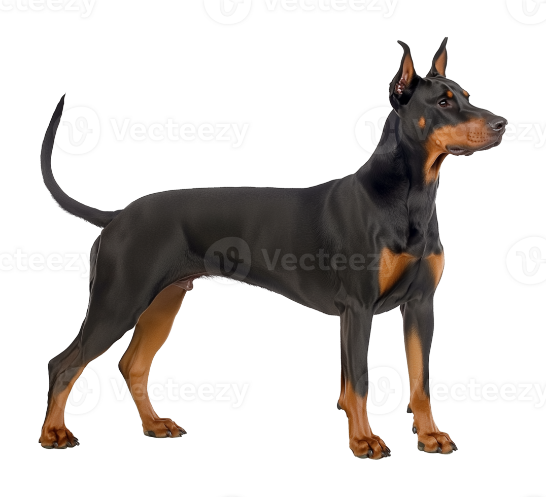 Doberman Stand Isolated on Transparent Background png