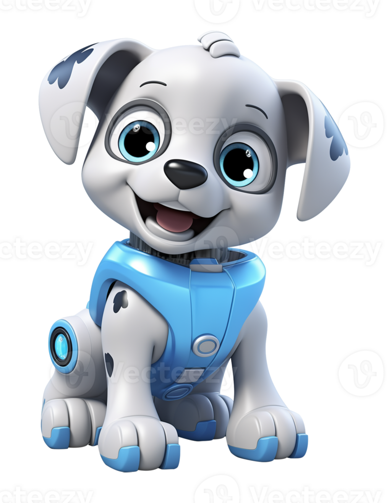 Friendly Robot AI Dog Isolated on Transparent Background png