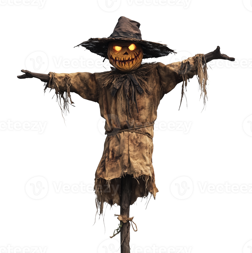 Scary Scarecrow Isolated on Transparent Background png