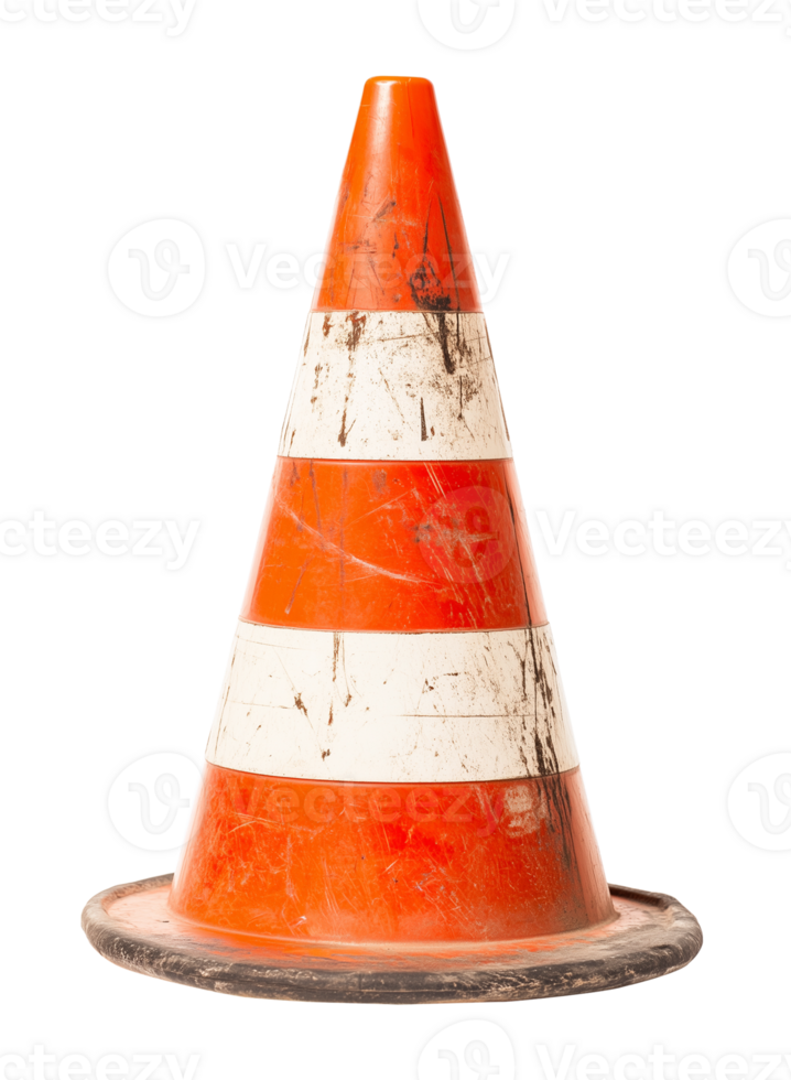 Old Traffic Cone Isolated on Transparent Background png