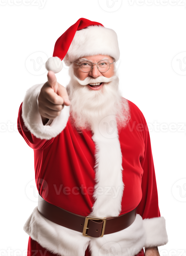 Santa Claus Pointing Forward Isolated on Transparent Background png