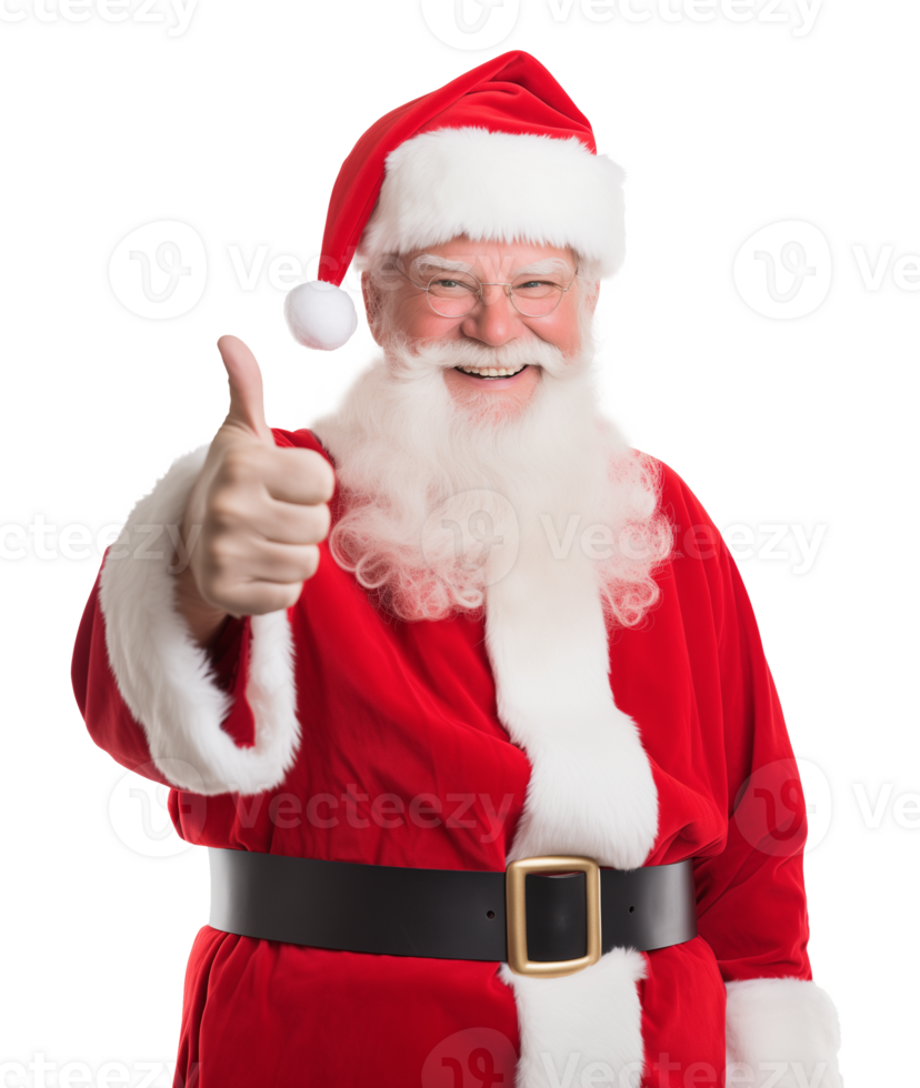 Santa Claus Thumbs Up Isolated on Transparent Background png