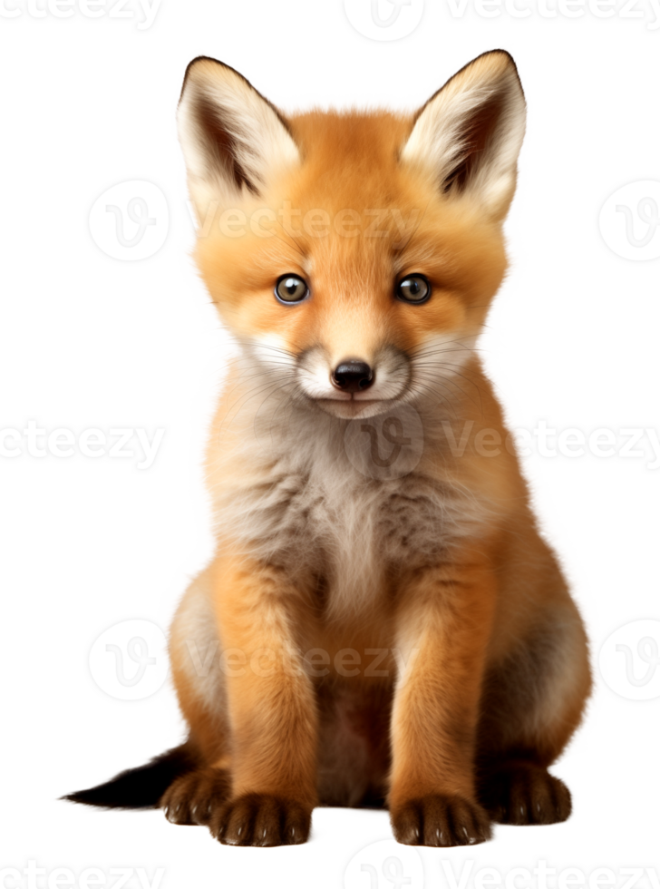 Baby Cub Pup Fox Isolated on Transparent Background png