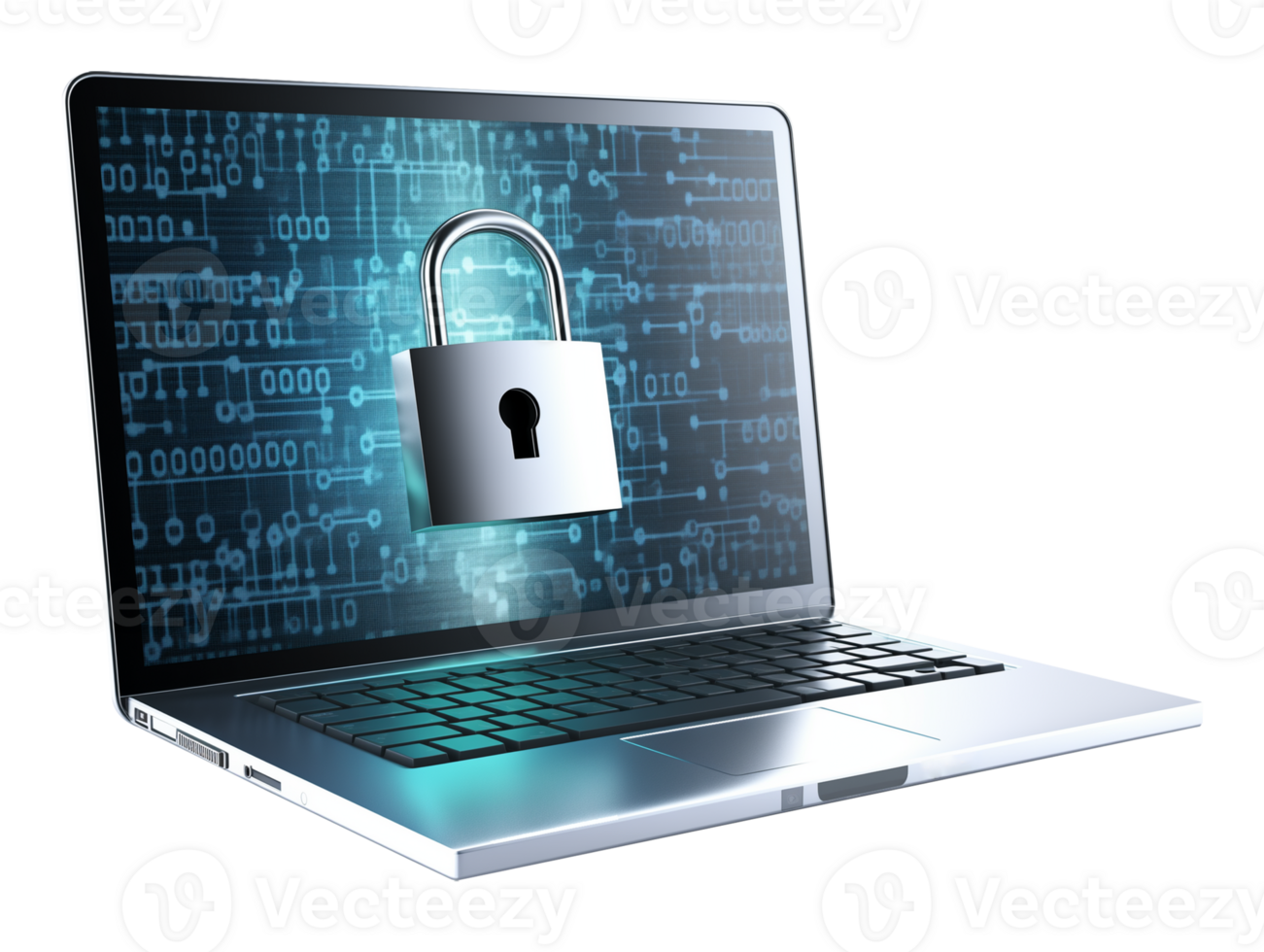 Laptop With Padlock Depicting Cyber Security Data Protection Isolated ...