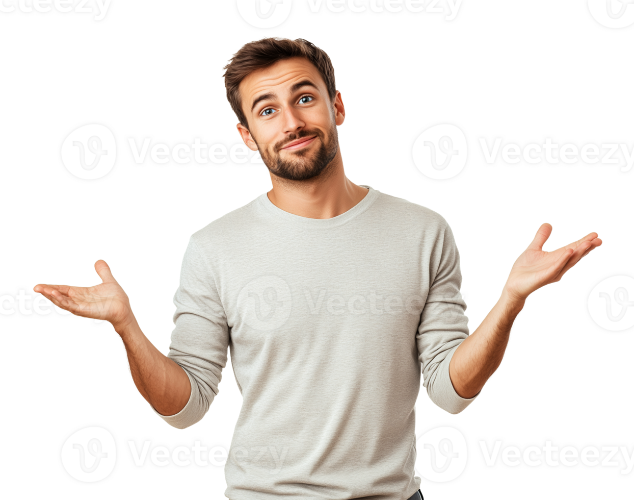 Man Questioning Gesture Isolated on Transparent Background png
