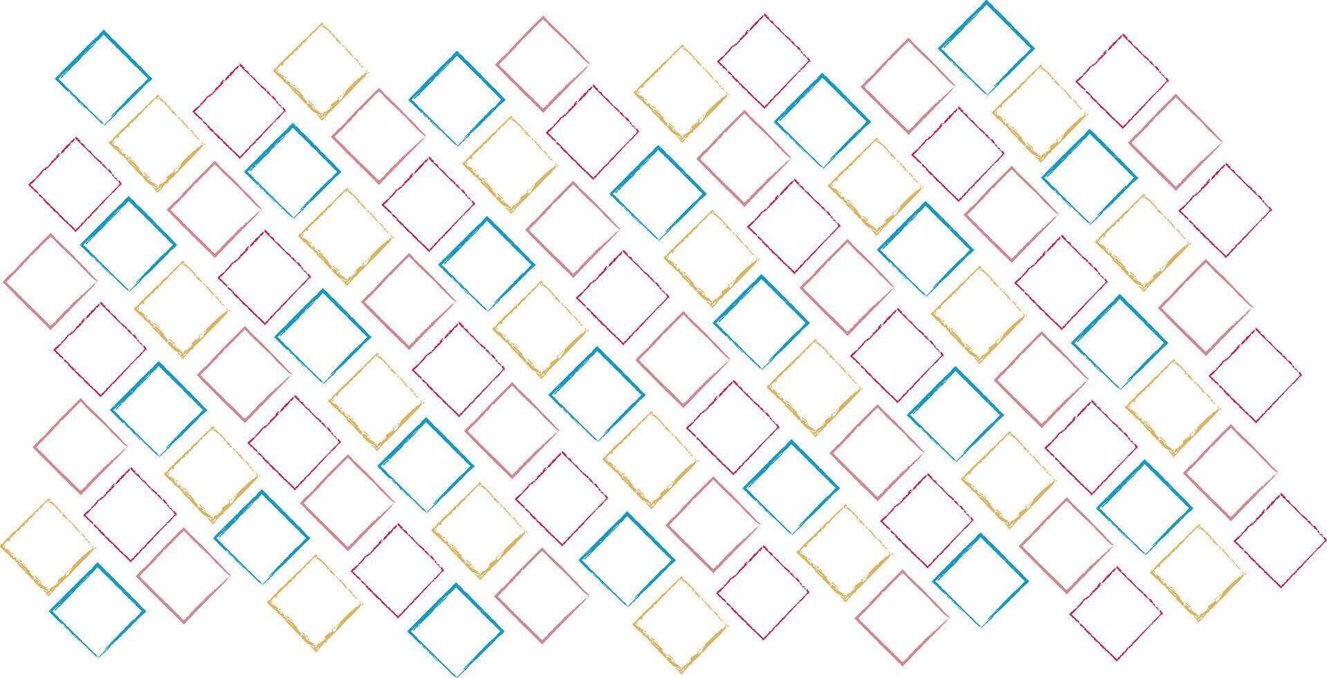 square design elements In doodle style. vector