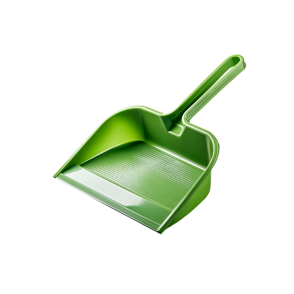 Green realistic Dustpan on transparent background png