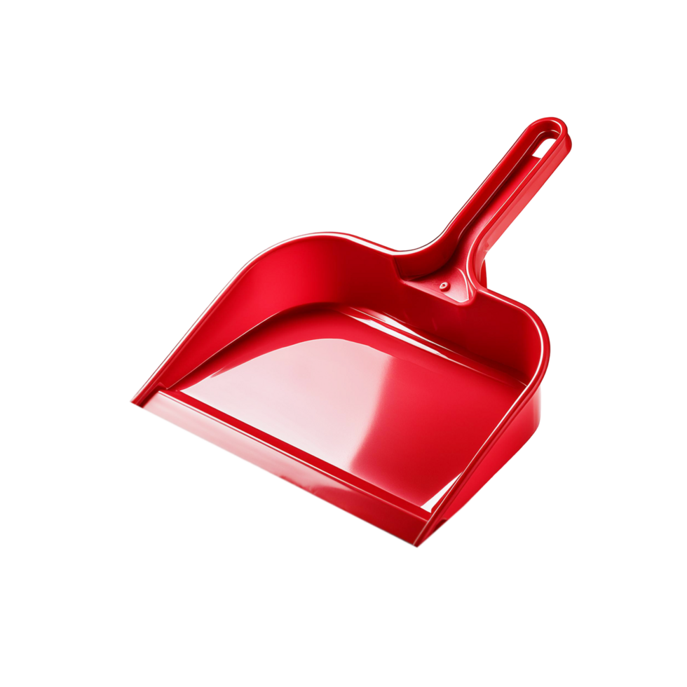 Red realistic Dustpan on transparent background png