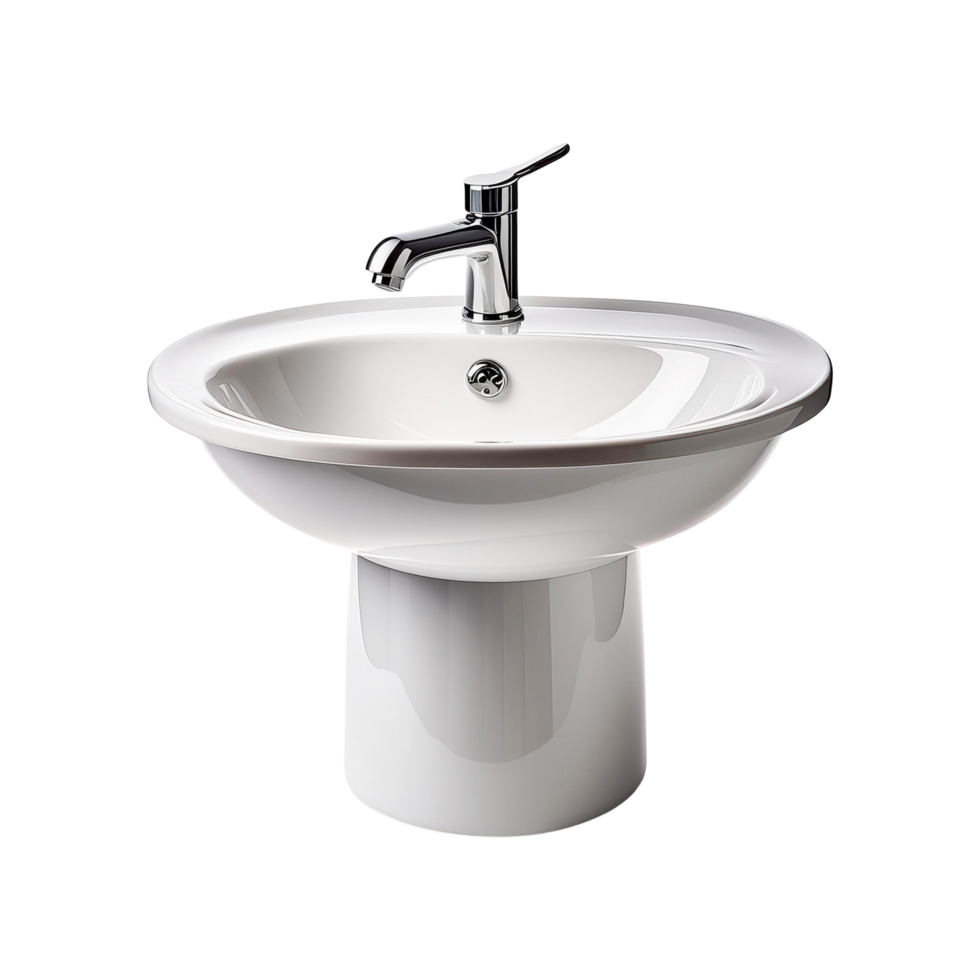 White wash basin on transparent background png