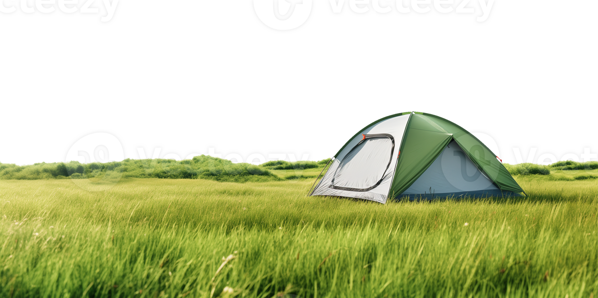 Camping Tent on Grassland Isolated on Transparent Background png