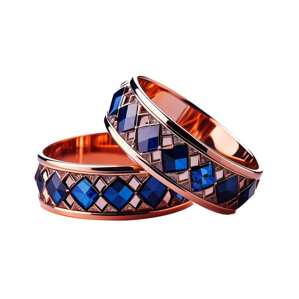 Blue diamond bangles on transparent background png