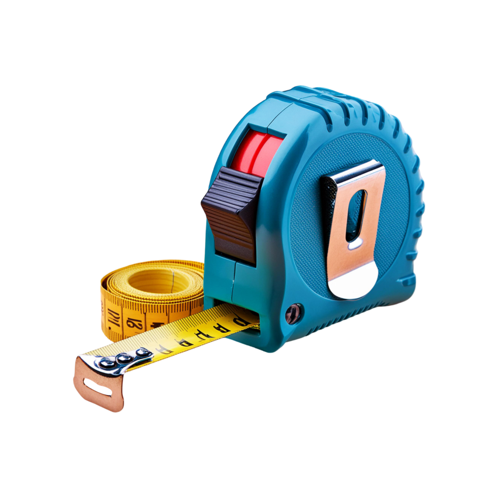 Measuring tape machine with measuring tape on transparent background png