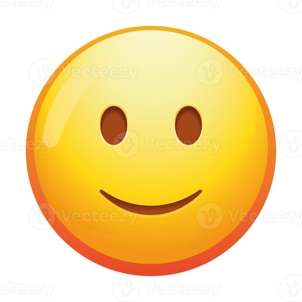 A subtly smiling emoji face, conveying a gentle sense of happiness and contentment with soft yellow colors and a friendly expression. png