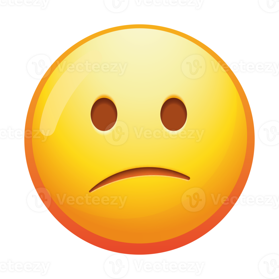 A confused emoji face with raised eyebrows and a slightly twisted mouth, expressing uncertainty and puzzlement in soft yellow tones. png