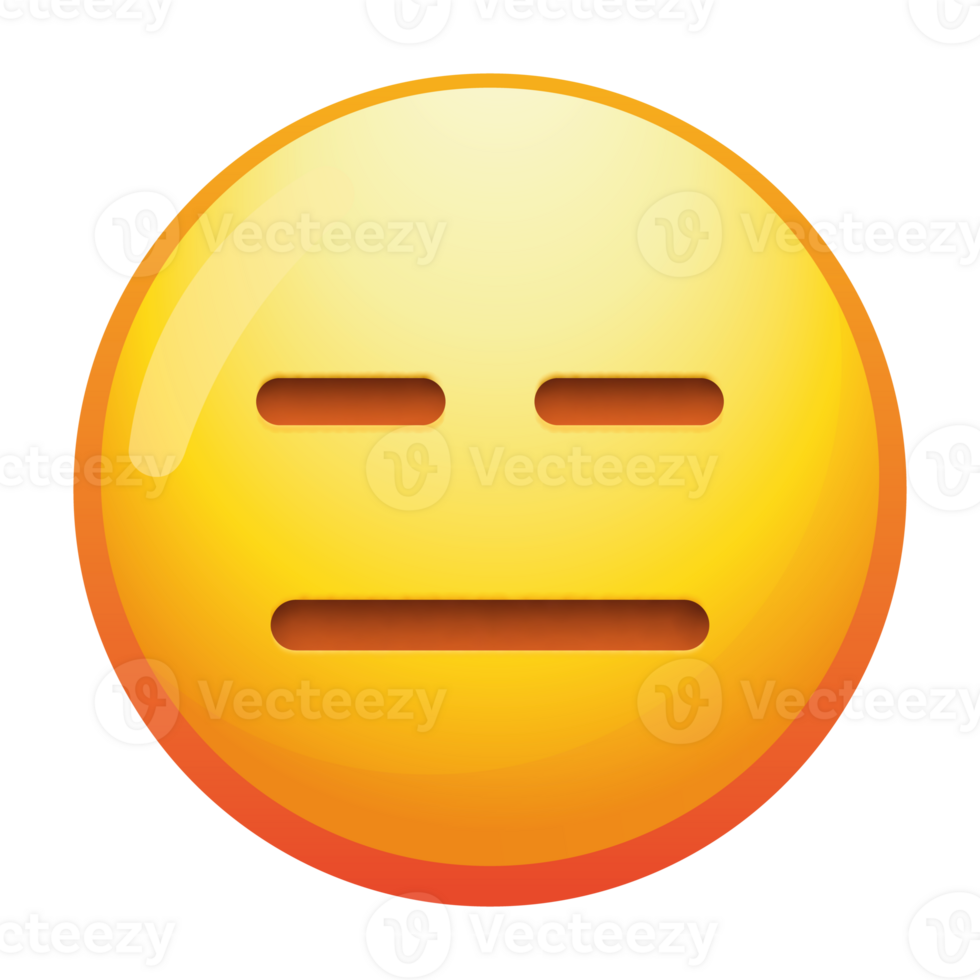 An expressionless emoji face with a flat mouth and neutral eyes, conveying a sense of detachment or boredom in soft yellow tones. png