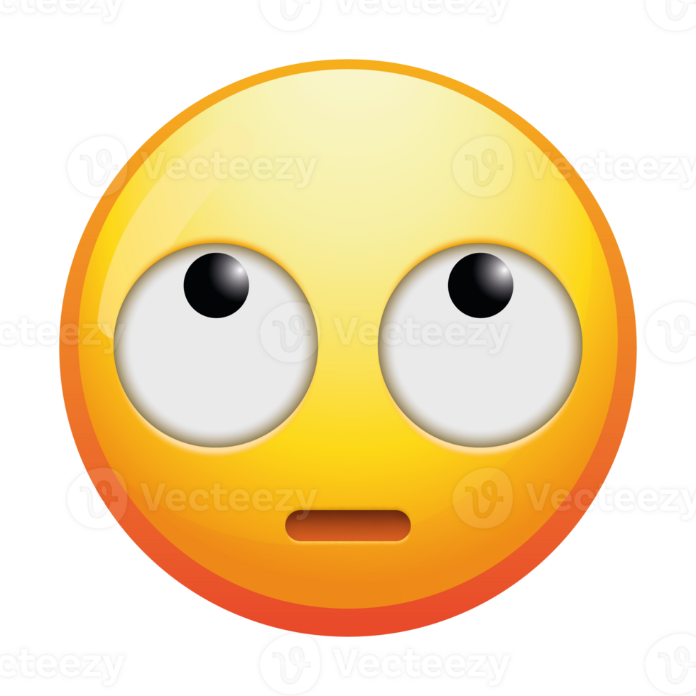 An emoji face with rolling eyes, conveying annoyance or exasperation in bright yellow tones. png