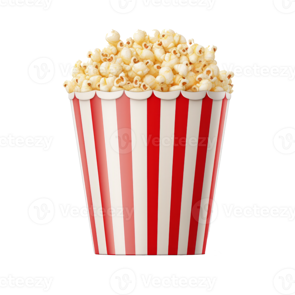 Popcorn bucket. Realistic cutout element isolated on transparent background. . png