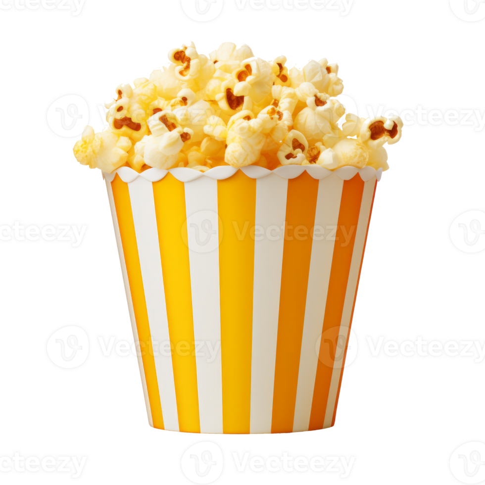 Popcorn bucket. Realistic cutout element isolated on transparent background. . png